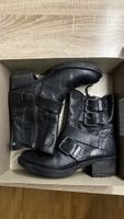 Schicke schwarze Leder-Boots Gr.37