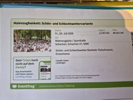 Maienzug Aarau, Bankettkarte Schön- u. Schlechtwettervariant