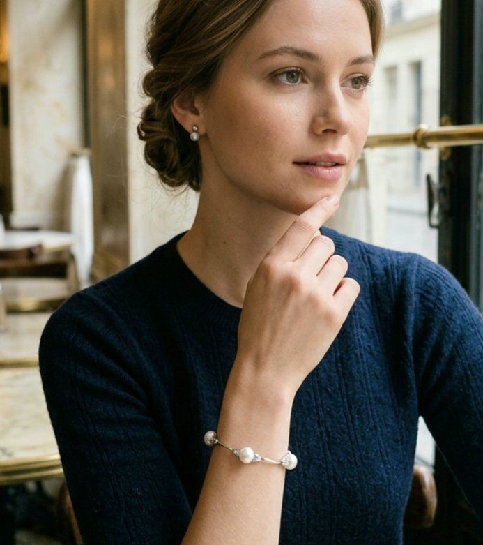 Bracelets: Exquisites Design-Echte Perlenarmkette mit Silber 925 - Neu – Neuf avec emballage d'origine à Uetikon am See par Coralreef 1