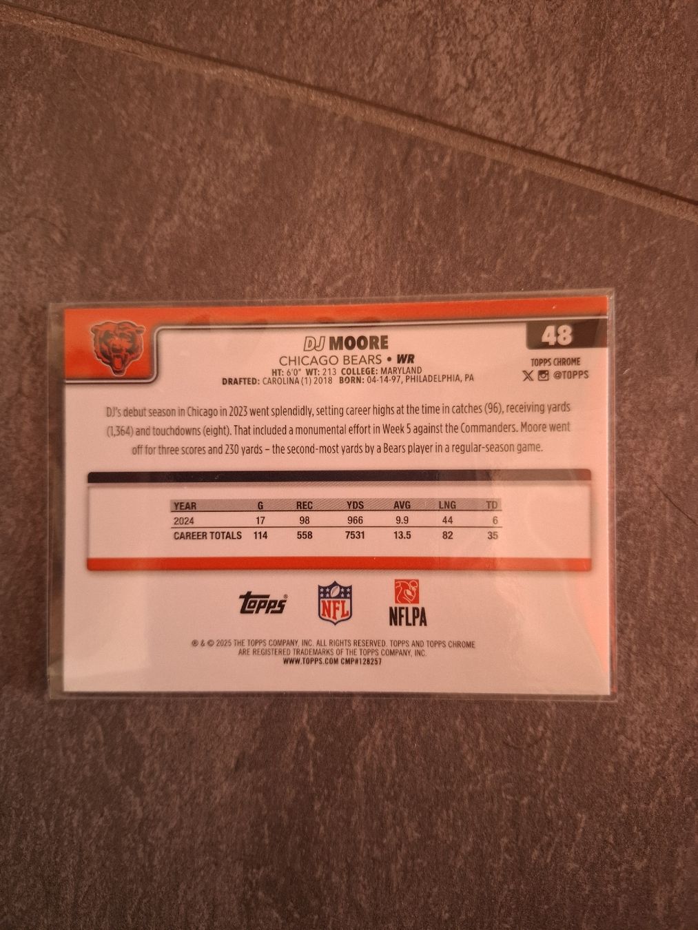 Topps Carte collezionabili: Topps NFL DJ Moore #48 X-Fractor – Nuovo (secondo la descrizione) da Uznach venduto da Dennis.kuster 1