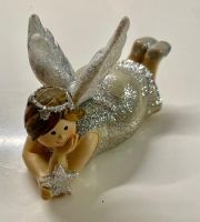Deko-Engel mit Stern, glitzernd, Winter
