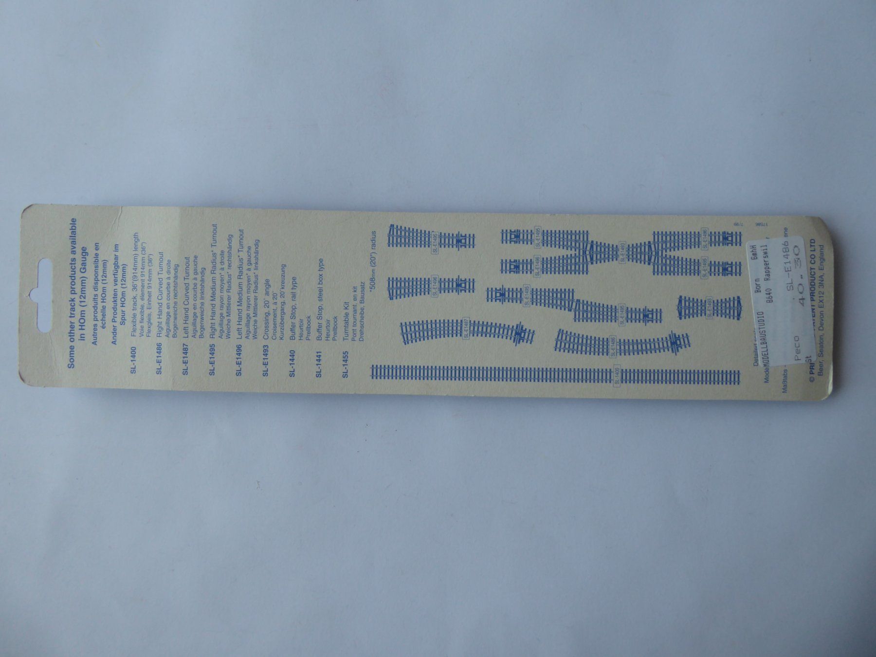 Modellini di ferrovie: Peco SL-E1486 Hand Bogenweiche rechts – Nuovo (secondo la descrizione) da Turbenthal venduto da Panau 1