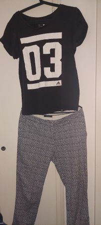 ESPRIT PANTALON 42 / M + TSHIRT ADIDAS M OFFERTE 