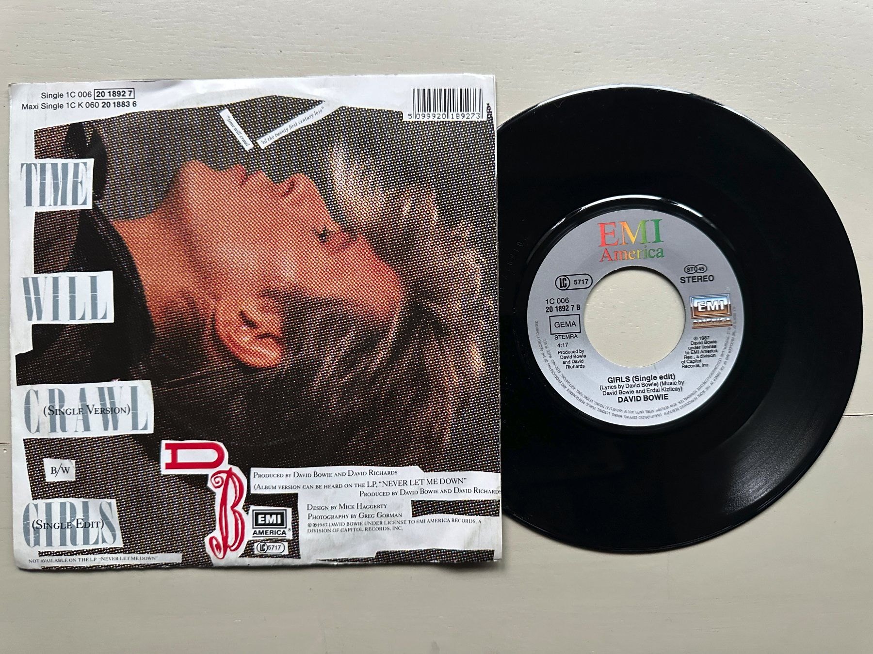 Schallplatten: DAVID BOWIE tolle Time will crawl Single Kult Top Hit – Gebraucht aus Basel von Partridge 1