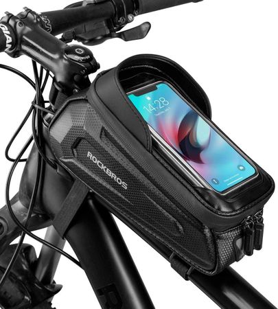 Wasserdichte Oberrohr-Fahrradtasche mit Handyhalter