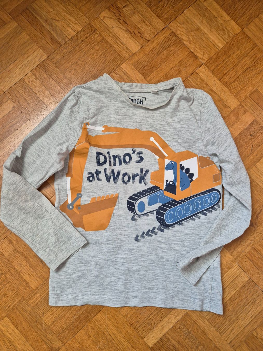 Maglioni & Felpe: Langarmshirt grau,  Dino+Bagger  Gr. 128 – Usato da Dietikon venduto da grafad