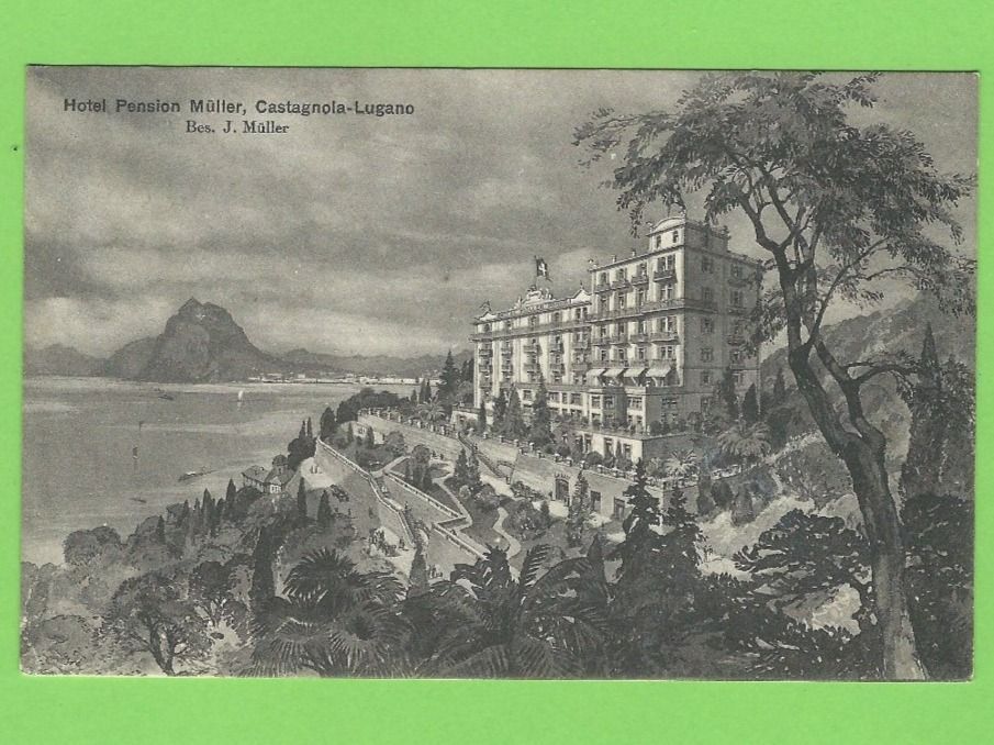 Cartoline postali: Hotel Pension Müller, Castagnola-Lugano – Usato da Zürich venduto da t24_de