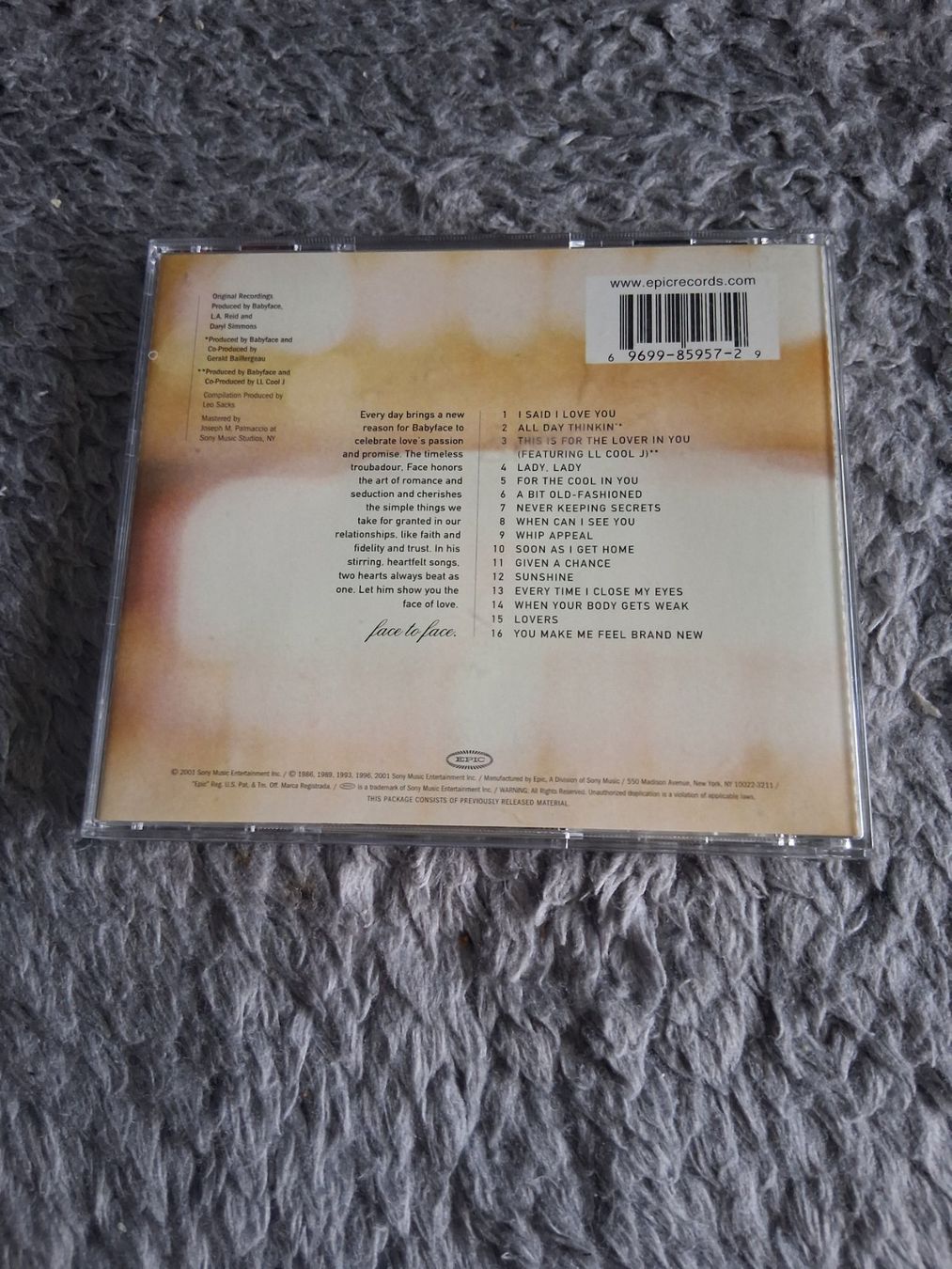 CD: BABYFACE      LOVE SONGS     CD – Usato da Wetzikon ZH venduto da Ramones01 1