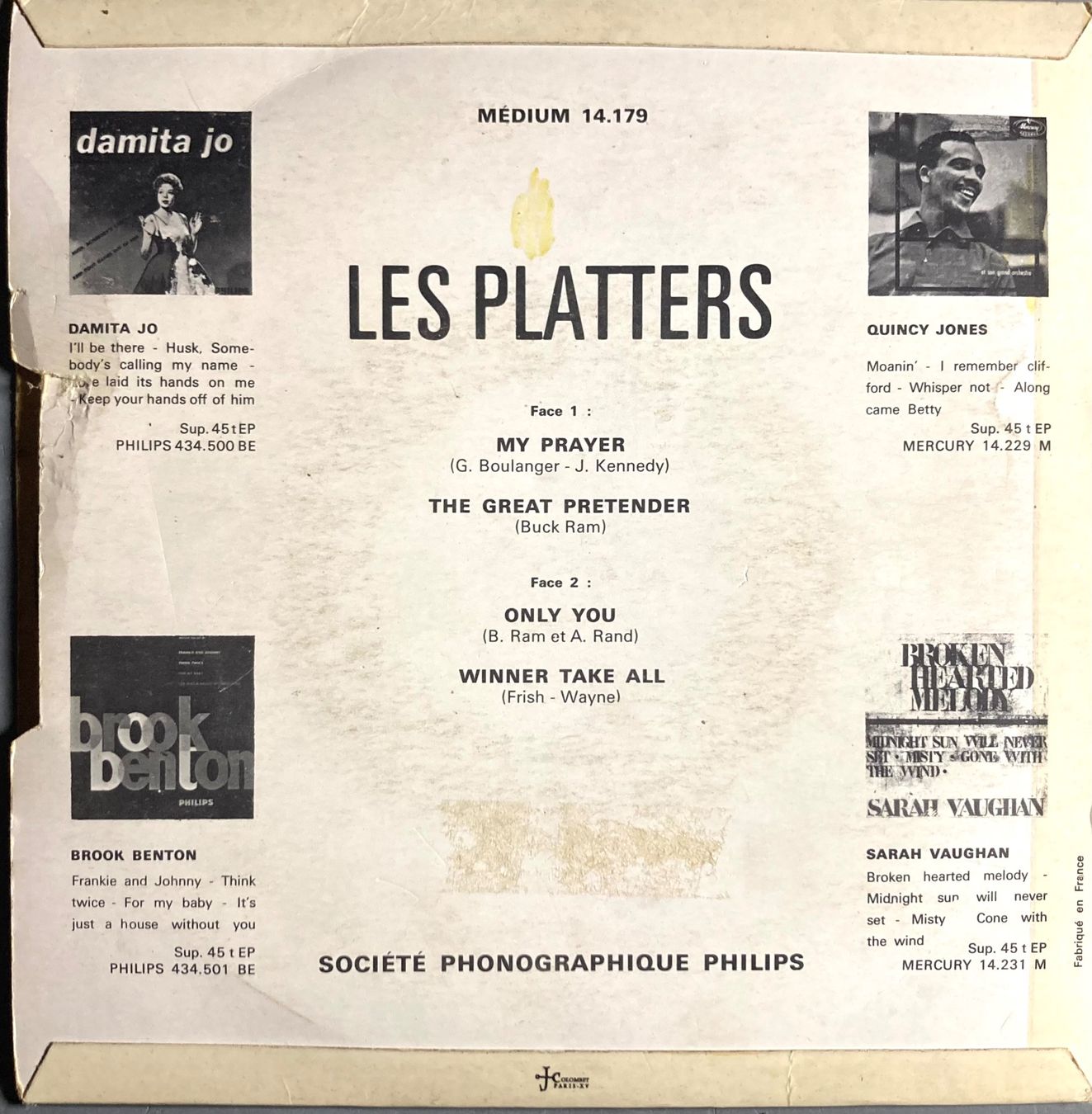 Schallplatten: THE PLATTERS - MY PRAYER – Gebraucht aus Poliez-Pittet von Newtown-Records 1
