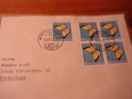 Briefsatz Pro Juventute 1950, 4erblocks, o Winterthur Oberto