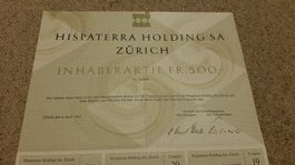 Aktie Hispaterra Holding AG, Zuerich, 1963