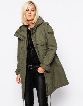 Diesel Wintermantel Olivgrün Parka M coat 38 Khaki Jacke man