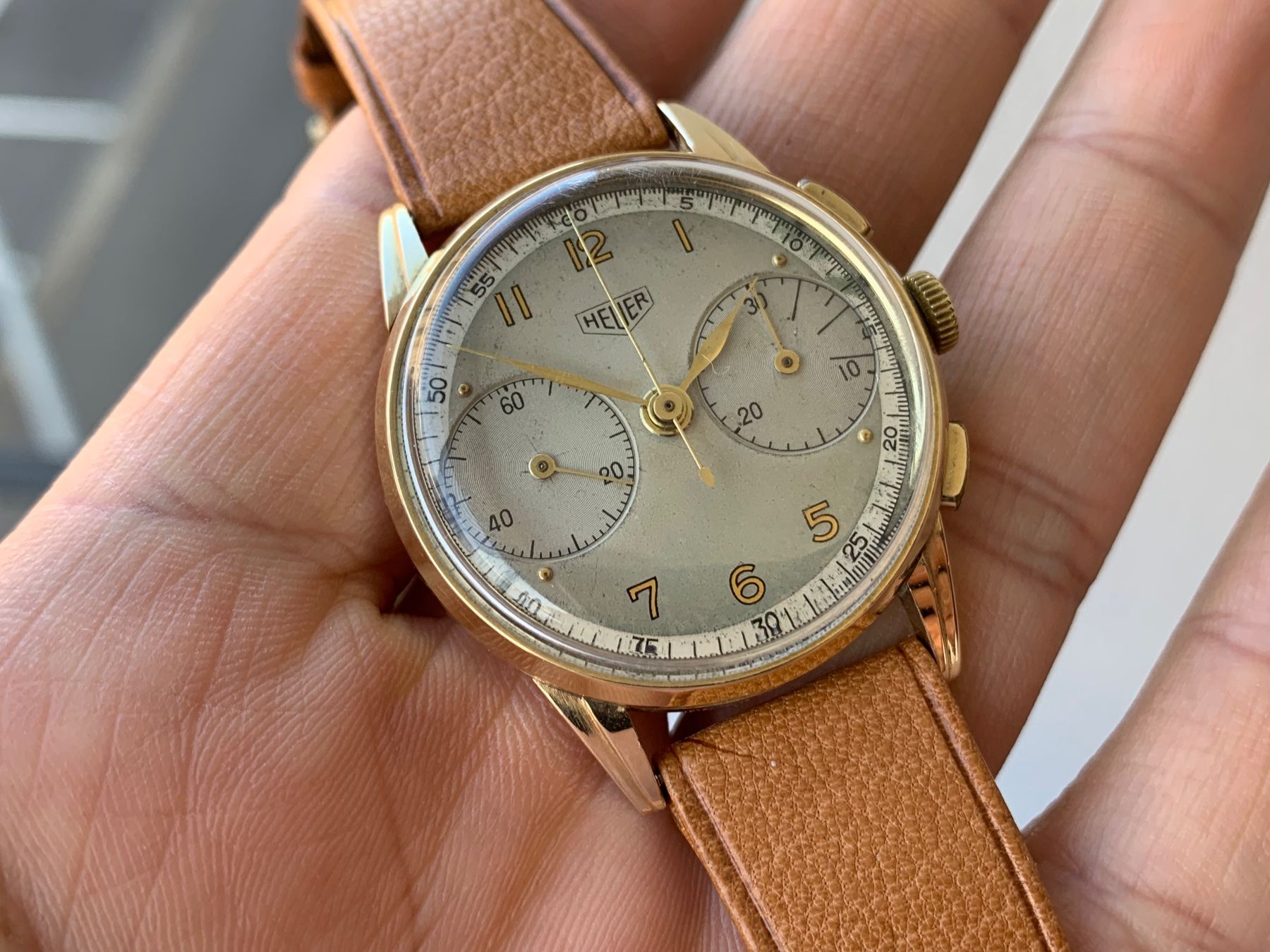Tag Heuer Orologi: HEUER Chronograph 14 carats GOLD – Usato da Biel/Bienne venduto da MrP_WatchesBiel 1