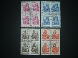 1961 Nr. 381-384 im 4er Block mit ET-Stempel ab Fr.1.-