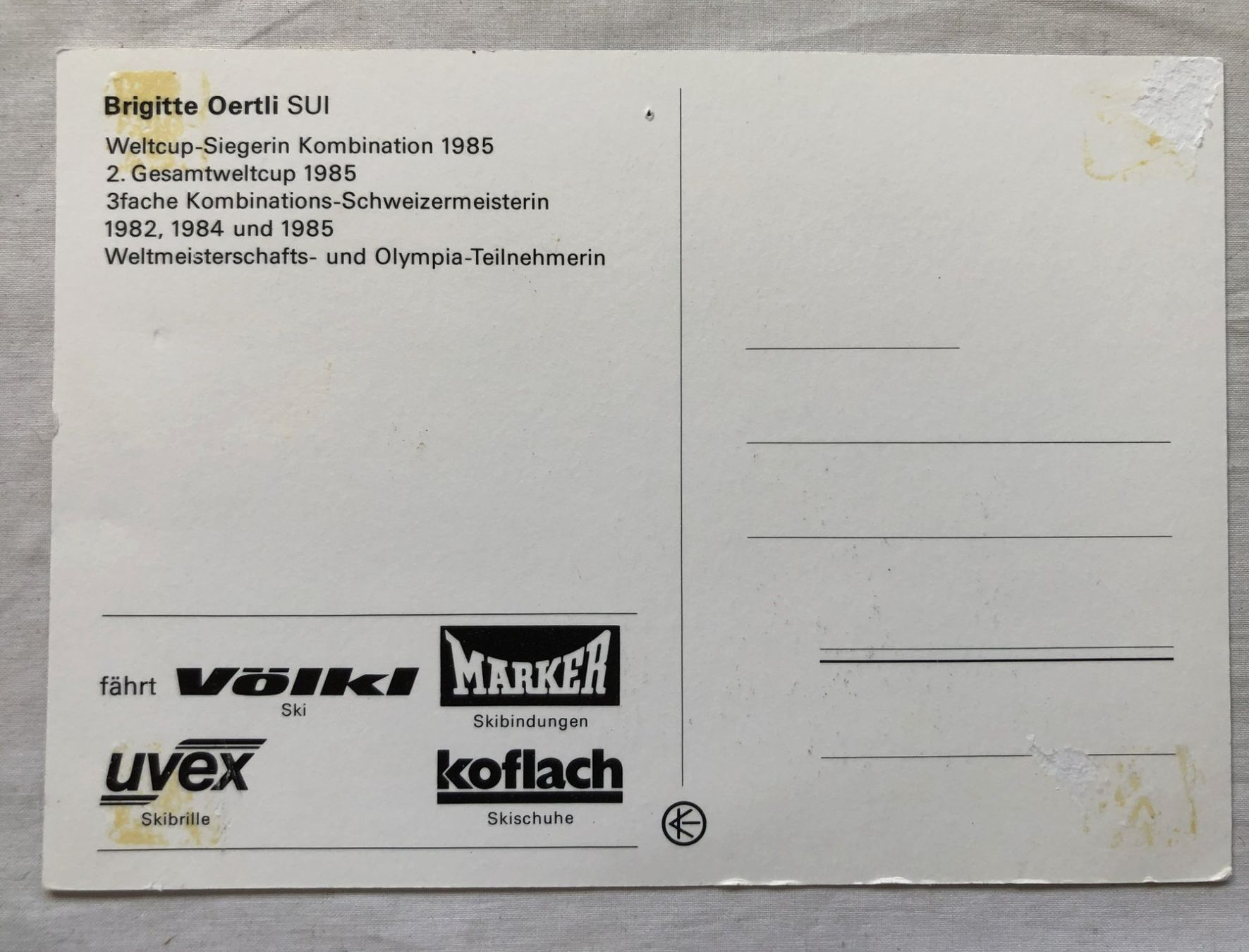 Autografi: Orig. Autogramm - BRIGITTE OERTLI – Usato da Schaffhausen venduto da durruti 1