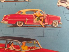 Papier Plakat alt mit Amerikaner Autos (54/780)