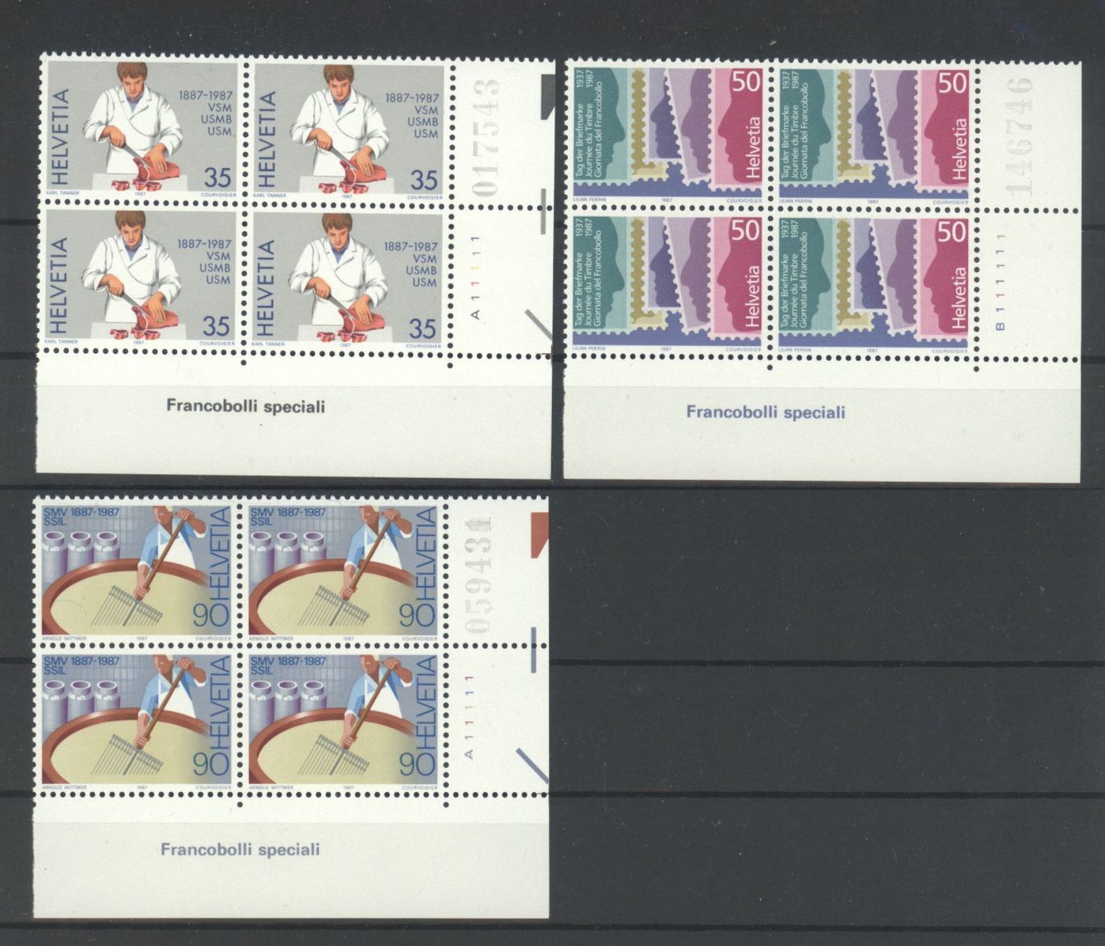 Tutti i francobolli: 1987, Sonderpostmarken II , Viererblöcke** – Usato da Willisau venduto da Vollstempel