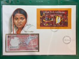 Banknotenbrief Sri Lanka