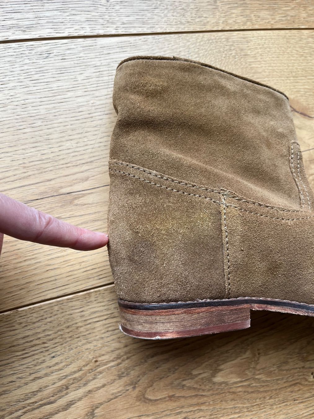 Mango Scarpe da donna: Wildleder Stiefeletten mit verstecktem Absatz – Usato da Zürich venduto da Olivia13 6