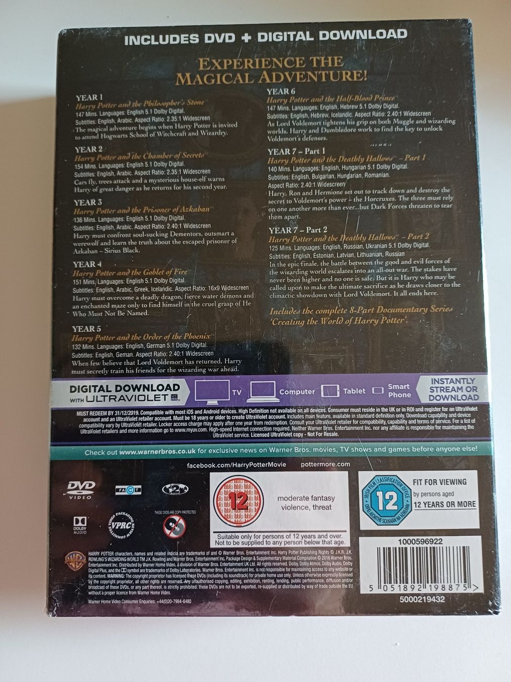 Tutti i DVDs: Harry Potter Complete Collection Box/16-Disc DVD Set/Neu – Nuovo e nell'imballaggio originale da Oberwil b. Zug venduto da ren_x6bm 1