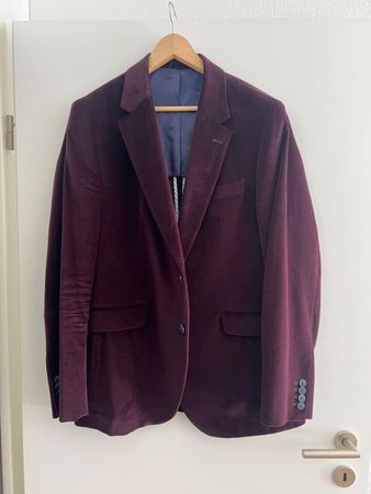 Hackett Samtblazer 56R -Bordeaux – edel & kaum getragen