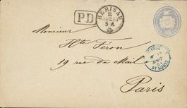 1868: 30 Rp. Tüblibrief von Herisau nach Paris