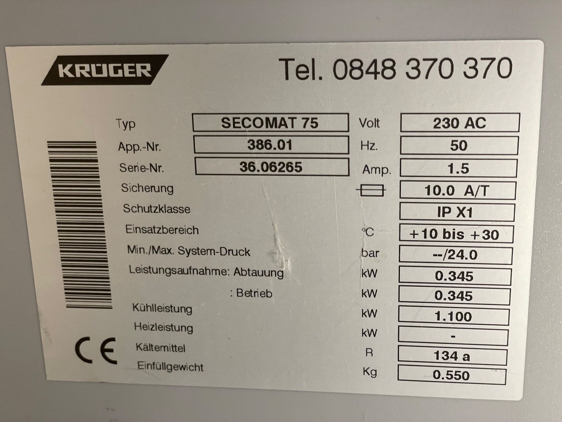 Krüger Déshumidificateurs: Luftentfeuchter Krüger Secomat 75 – D'occasion à Aarau Rohr par Rokazo 1
