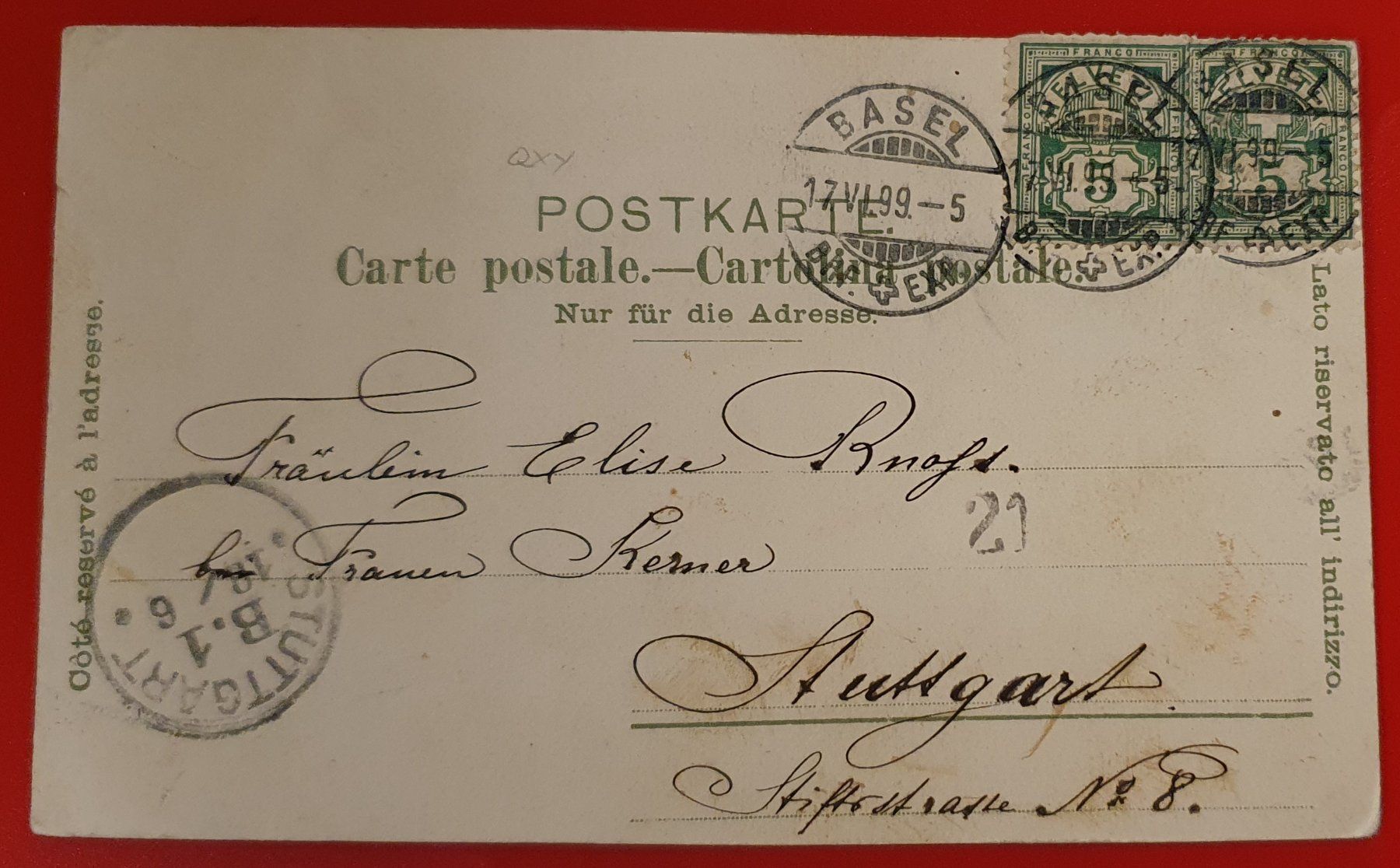 Cartoline postali: Gruss aus Basel 1899 – Usato da Kreuzlingen venduto da Rschweiz1 1