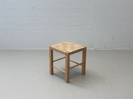 Geflochtener Hocker aus Buchenholz, 1970er Jahre