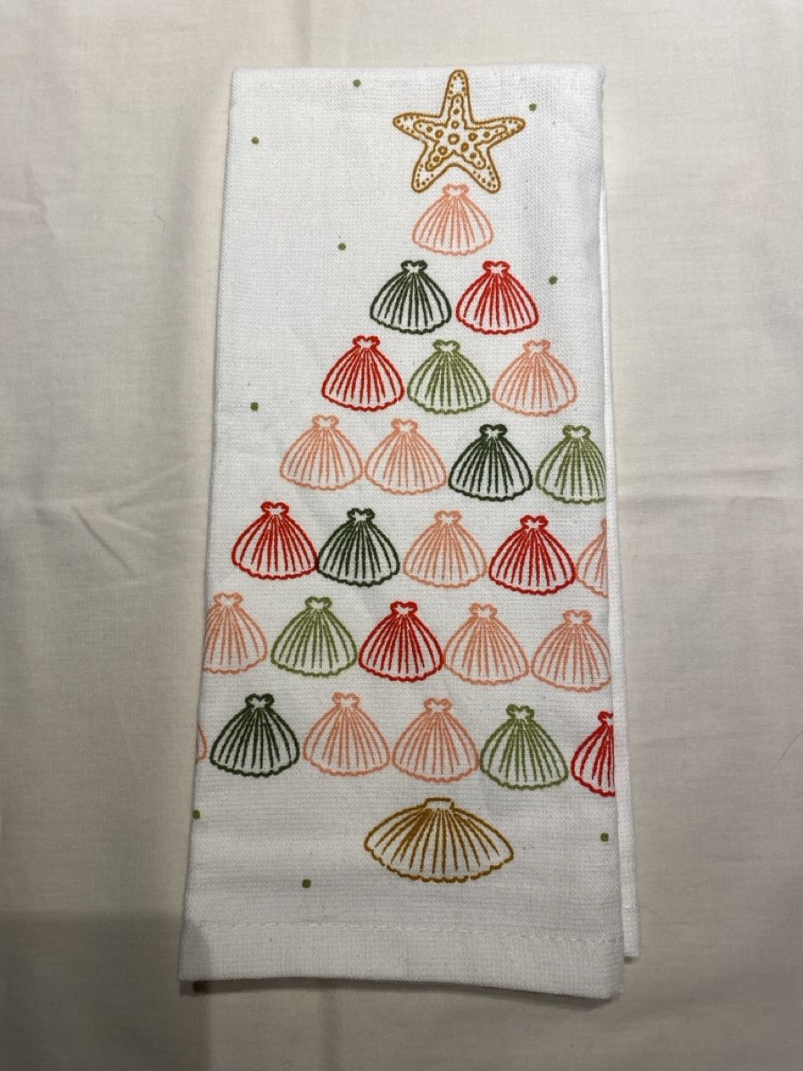 Tutte le decorazioni: Seashell Christmas Tree Hand Towel New – Nuovo e nell'imballaggio originale da Buttikon SZ venduto da Maxwelltime