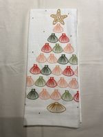 Seashell Christmas Tree Hand Towel New