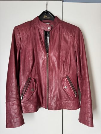 Street One Lederjacke aus Echtleder – Gr. 38 – Himbeerrot ❤️