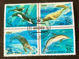 BRIEFMARKEN Sowjetunion CCCP Meeressäuger  GESTEMPELT