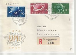 Lettre UPU 1949 avec 294-295-296