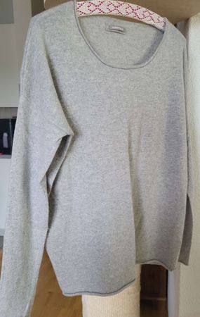 Edler Hemdenfee Pullover, Grösse L, Grau 100%Kashmir