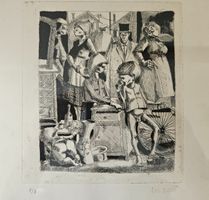 Paul Bovée Gravure originale signée, numérotée Delémont Jura