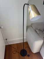 Stehlampe schwarz goldfarben Metall guter Zustand