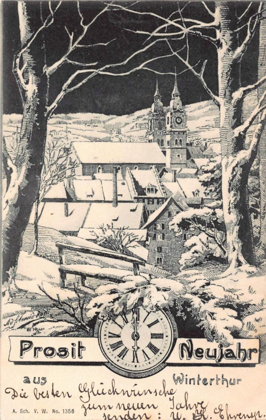 Ansichtskarten: Gruss aus WINTERTHUR Neujahr 1906- uralter Ansichtskarte – Gebraucht aus Winterthur von SchatzchischtliWinti