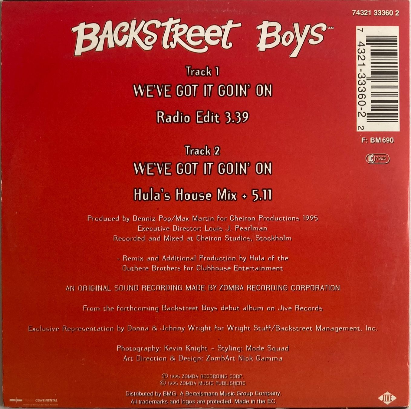CD: BACKSTREET BOYS - WE'VE GOT IT GOIN' ON – Usato da Poliez-Pittet venduto da Newtown-Records 1