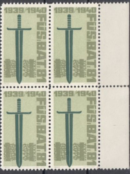 Tutti i francobolli: Infanterie Wi 454 im 4er-Block postfrisch – Usato da Bürglen TG venduto da StampGraf
