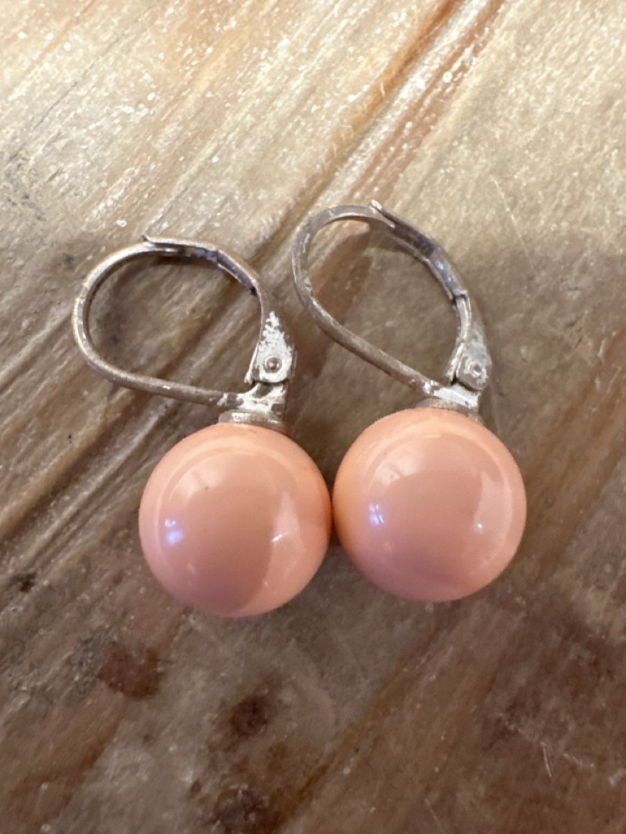 Orecchini pendenti & Orecchini a lobo: Silber Ohrhänger mit Perle, Peachfarben – Nuovo e nell'imballaggio originale da Mönthal venduto da Shaycat13