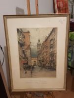 Radierung Josef Eidenberger - Innsbruck - Olympia Erinnerung