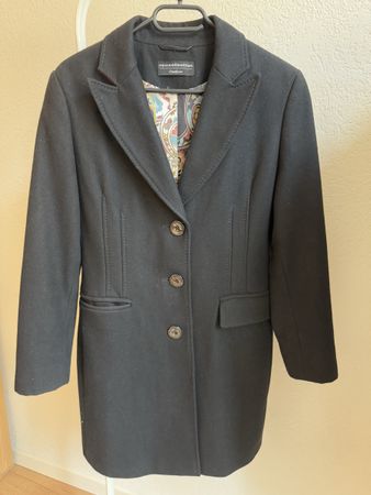 Manteau classique laine noir surpiqûres newcollection, 36/S