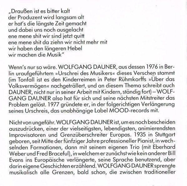 CD: Wolfgang Dauner [MOOD] include "Don't Change Me" – Usato da Unterbäch VS venduto da Plasido 2