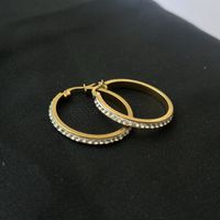 18KGP Goldene Funkelnde Kreolen 3 cm
