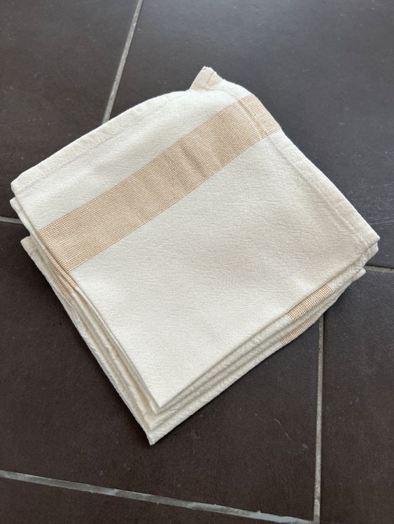 Linen & Cotton Stoffservietten OSKA – 4er Set, 100% Leinen, 47x47 Cm, Schwarz-beige, Luxuriöse Tischwäsche Für Hochzeit & Restaurant