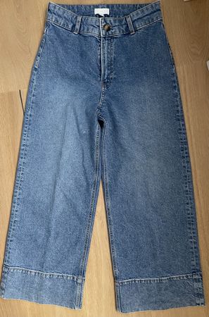 H&M high rise wide leg cropped jeans EU38 light blue