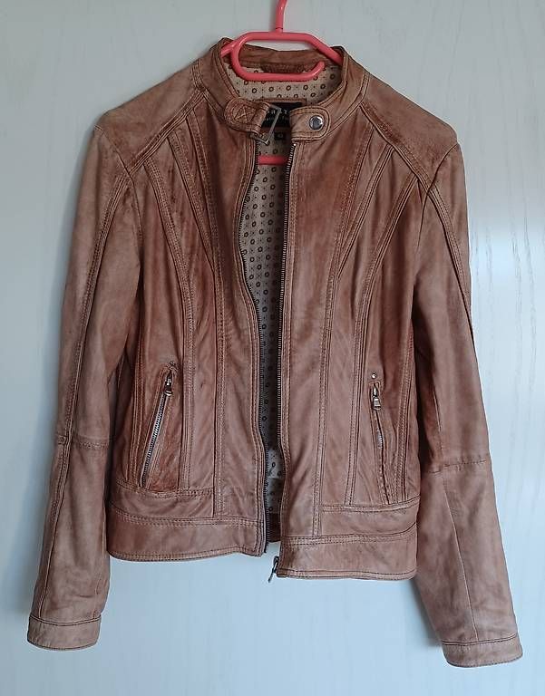 Giacche: Lederjacke im Blouson-Stil, Gr. 38, nature – Usato da Gunzgen venduto da Isicroft 1
