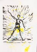 Linoldruck: The jumper gelb