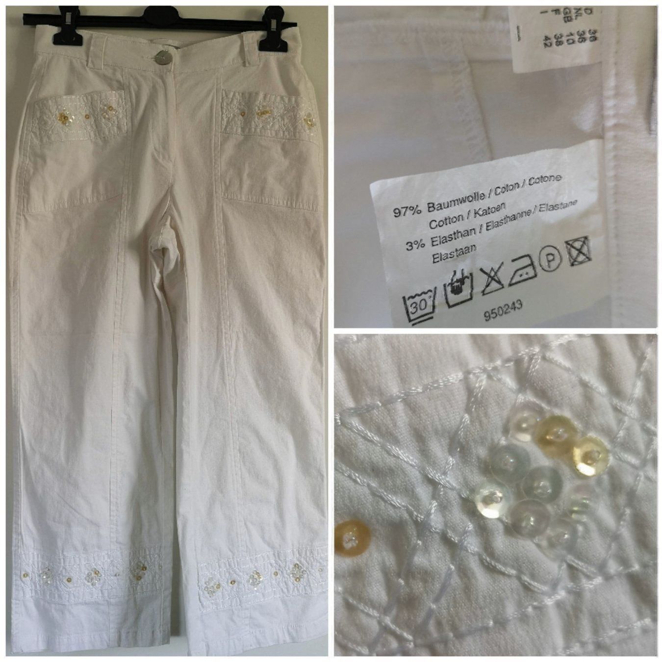 Pantaloni: Edle weisse 7/8 Hose NEU! – Nuovo (secondo la descrizione) da Widnau venduto da Schurlibua